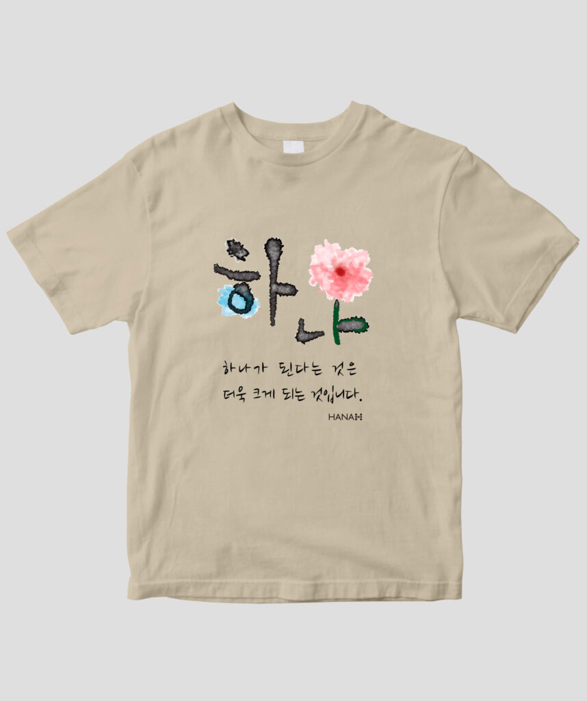 HANAハングルTシャツ 赤