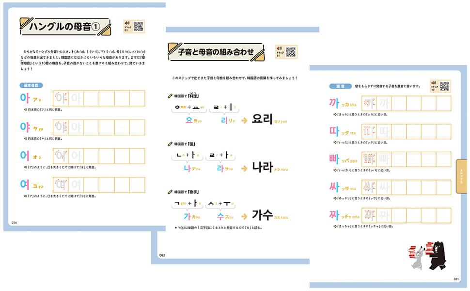 『小学生のための韓国語』内容の一部