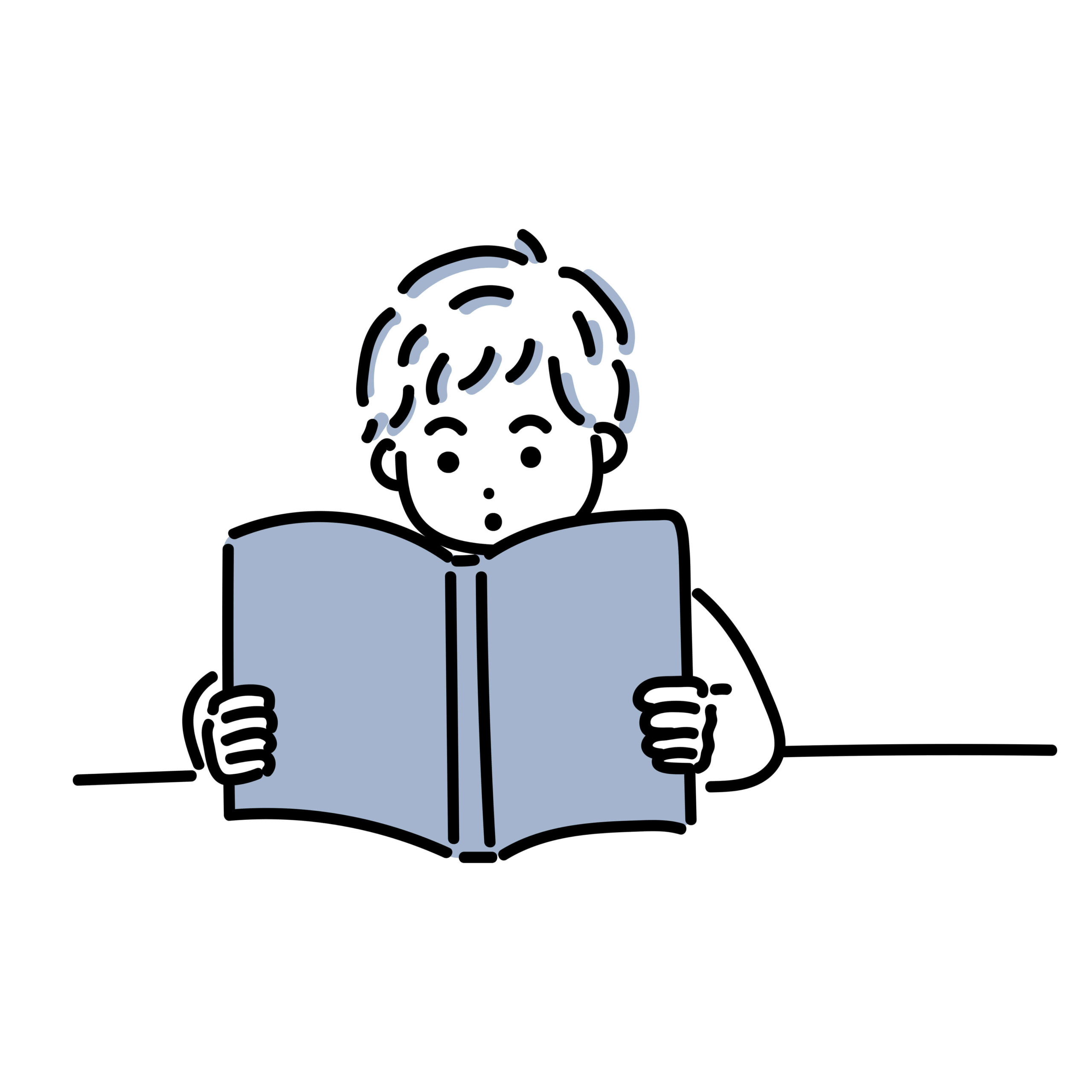 読書をする男の子のイラスト